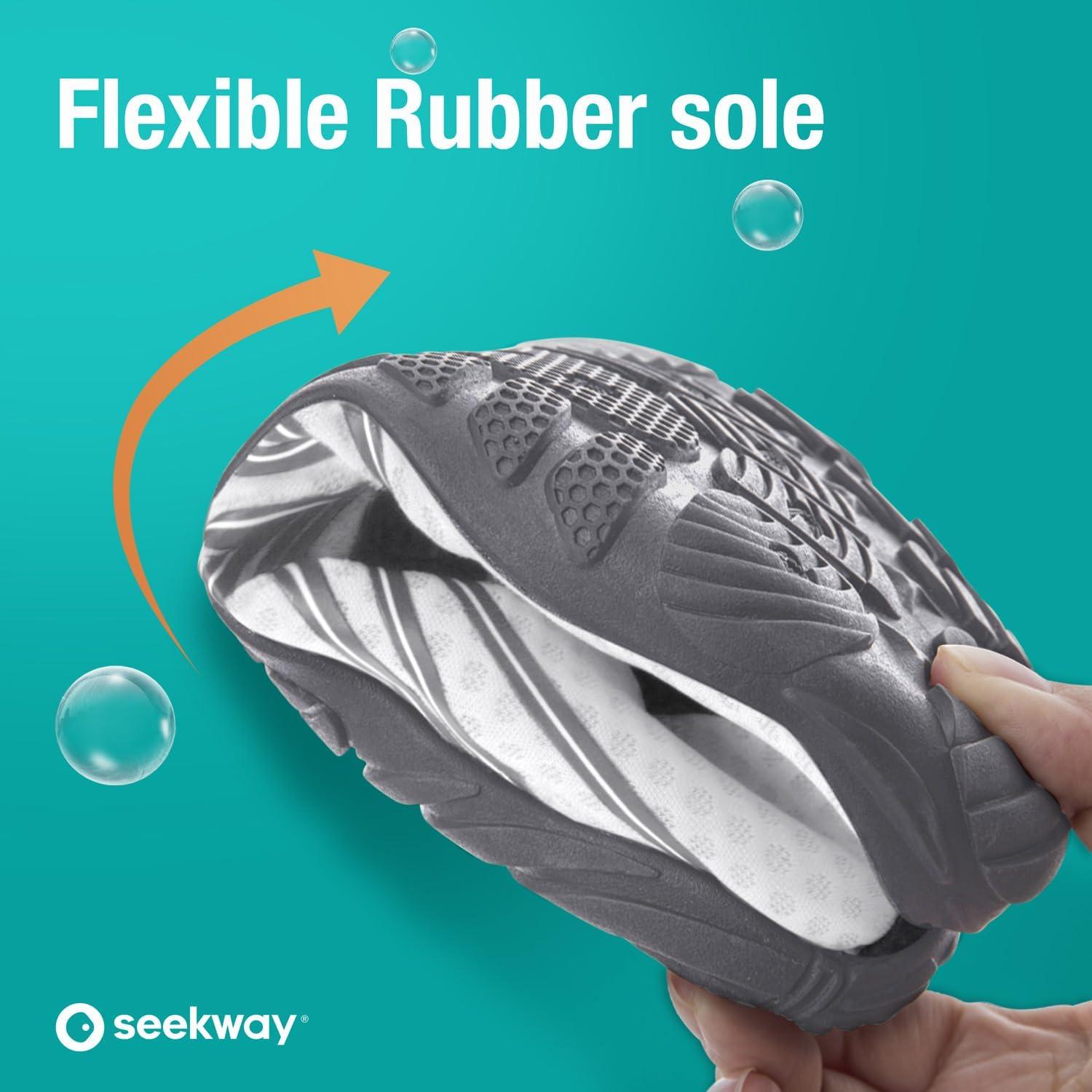 imageSEEKWAY Water Shoes Men Women Adult QuickDry Aqua Sock Barefoot for Beach Swim River Pool Lake Hiking Kayaking Surfing1a407 White