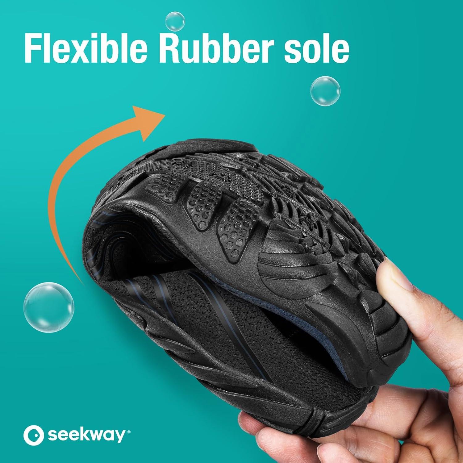 imageSEEKWAY Water Shoes Men Women Adult QuickDry Aqua Sock Barefoot for Beach Swim River Pool Lake Hiking Kayaking Surfing1e414 Gradient Blue 35