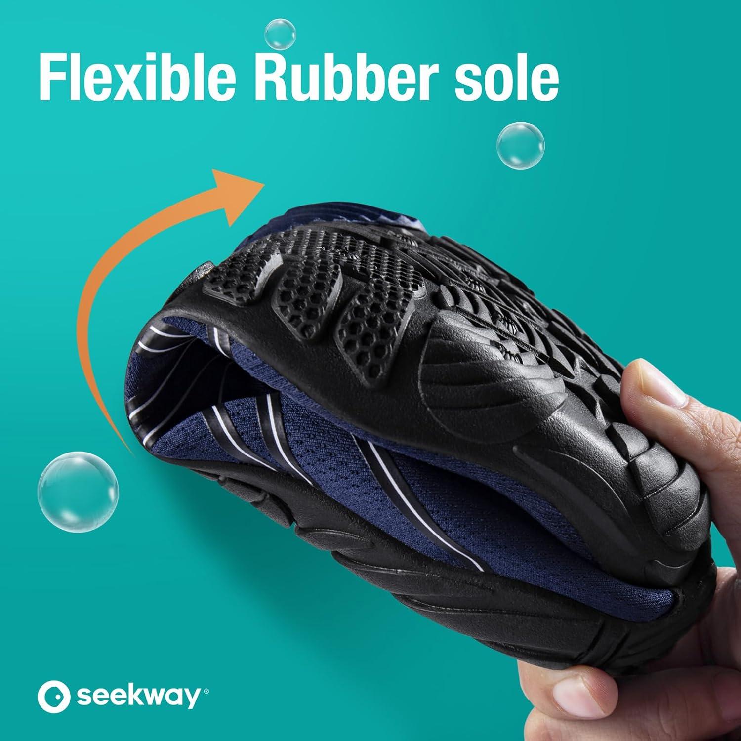 imageSEEKWAY Water Shoes Men Women Adult QuickDry Aqua Sock Barefoot for Beach Swim River Pool Lake Hiking Kayaking Surfing1l424 Dark Blue