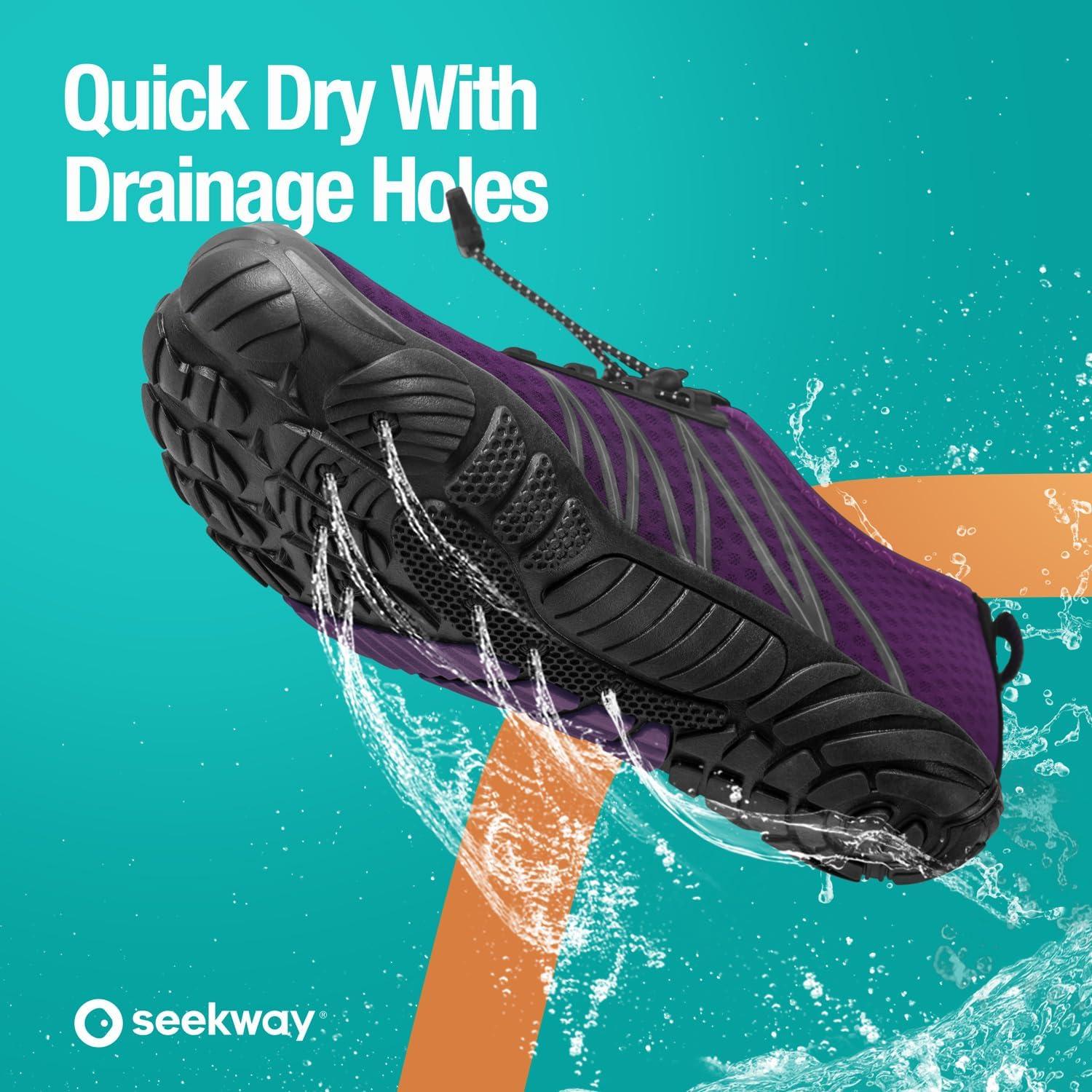 imageSEEKWAY Water Shoes Men Women Adult QuickDry Aqua Sock Barefoot for Beach Swim River Pool Lake Hiking Kayaking Surfing3e408 Purple
