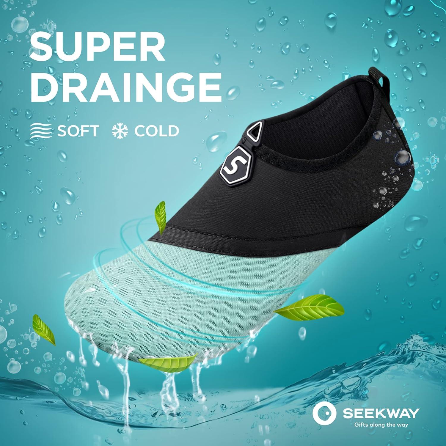 imageSEEKWAY Water Shoes QuickDry Aqua Socks Barefoot Slipon for Beach Pool Swim River Yoga Lake Surf Women Men Black SK0013f787 Green