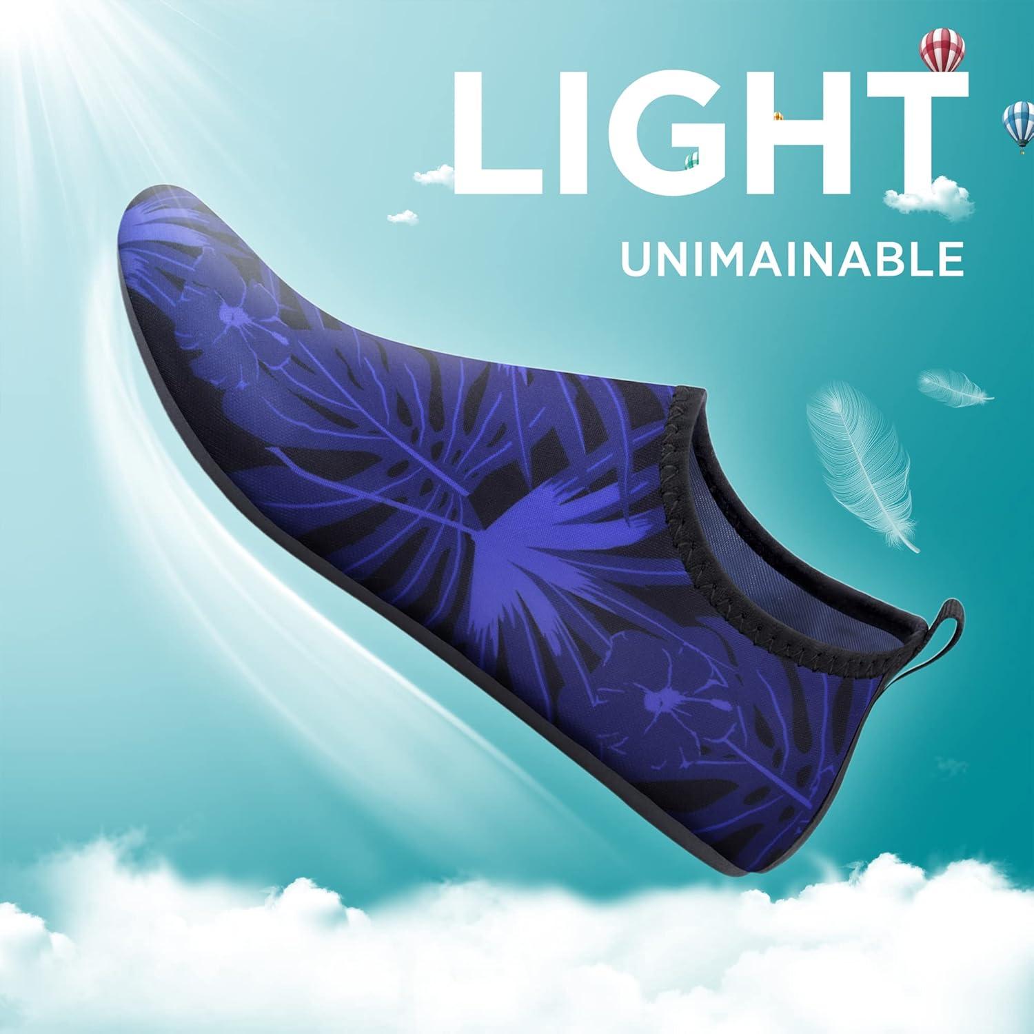 imageSEEKWAY Water Shoes QuickDry Aqua Socks Barefoot Slipon for Beach Pool Swim River Yoga Lake Surf Women Men Black SK0017batree Shadow
