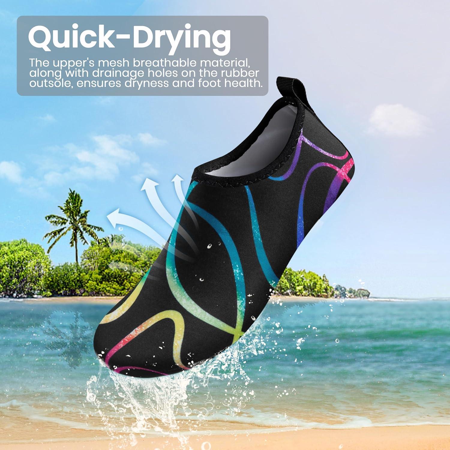 imageSEEKWAY Water Shoes Women Men Adult QuickDry Aqua Socks Barefoot Non Slip for Beach Swim River Pool Lake surf Black SK002U2c1172 Watermarks