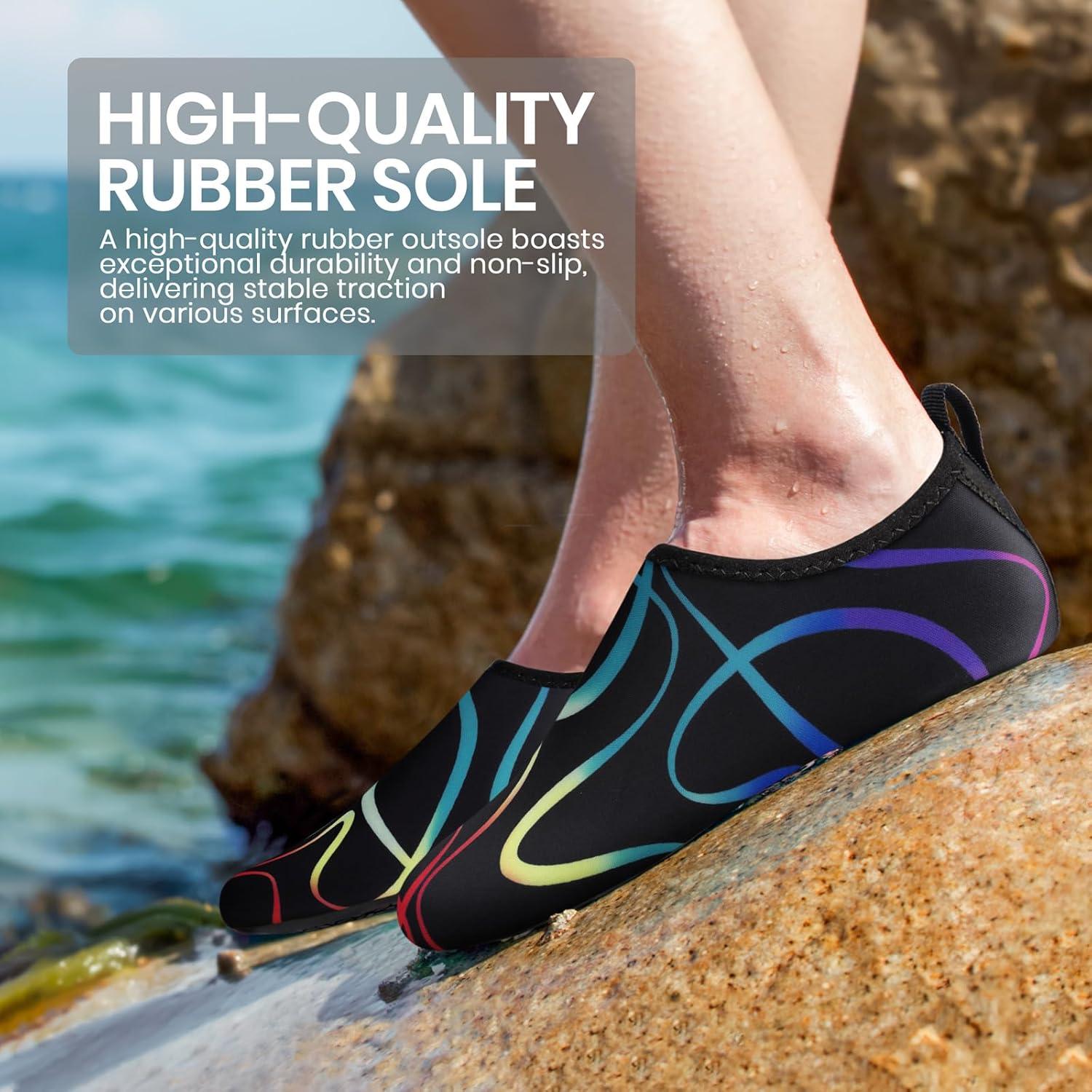 imageSEEKWAY Water Shoes Women Men Adult QuickDry Aqua Socks Barefoot Non Slip for Beach Swim River Pool Lake surf Black SK002U2c1172 Watermarks