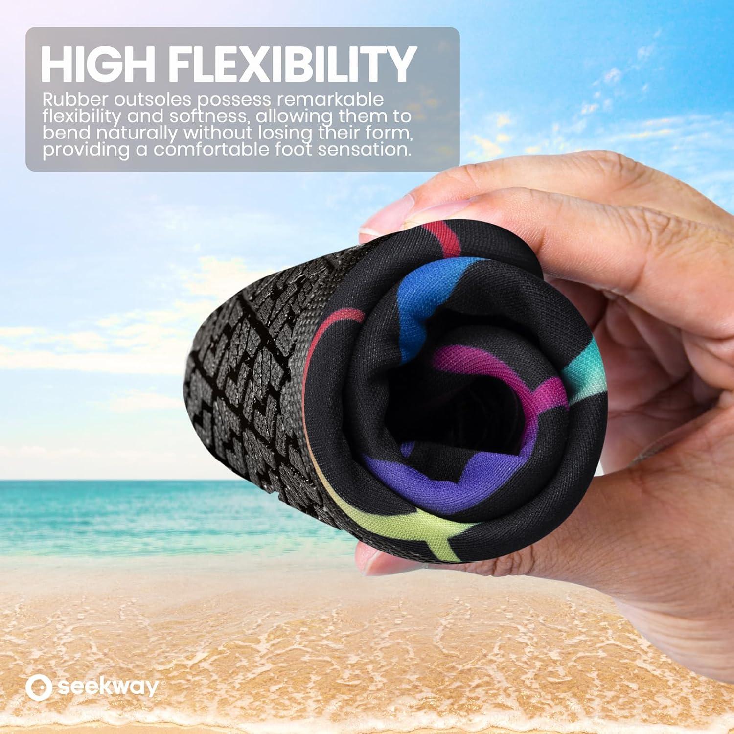 imageSEEKWAY Water Shoes Women Men Adult QuickDry Aqua Socks Barefoot Non Slip for Beach Swim River Pool Lake surf Black SK002U2c1172 Watermarks