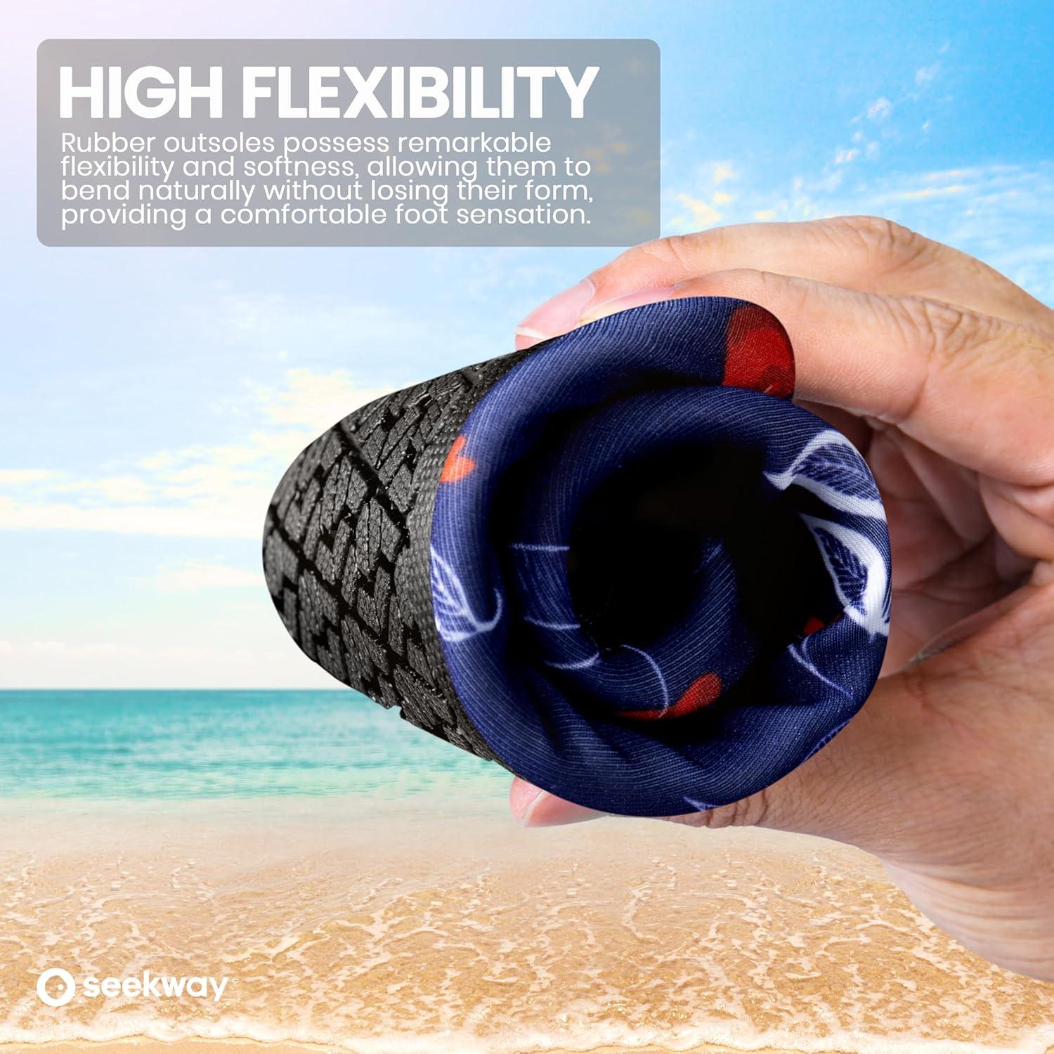 imageSEEKWAY Water Shoes Women Men Adult QuickDry Aqua Socks Barefoot Non Slip for Beach Swim River Pool Lake surf Black SK002U2f1371 Cherrim
