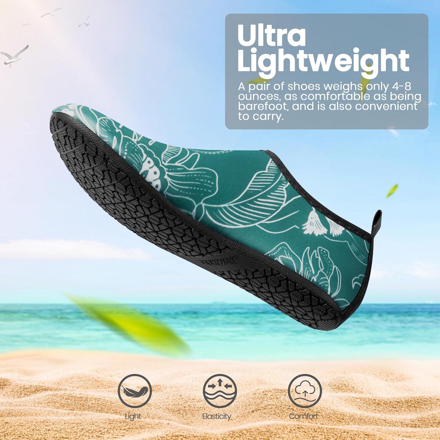 imageSEEKWAY Water Shoes Women Men Adult QuickDry Aqua Socks Barefoot Non Slip for Beach Swim River Pool Lake surf Black SK002U2h1381 Lotus
