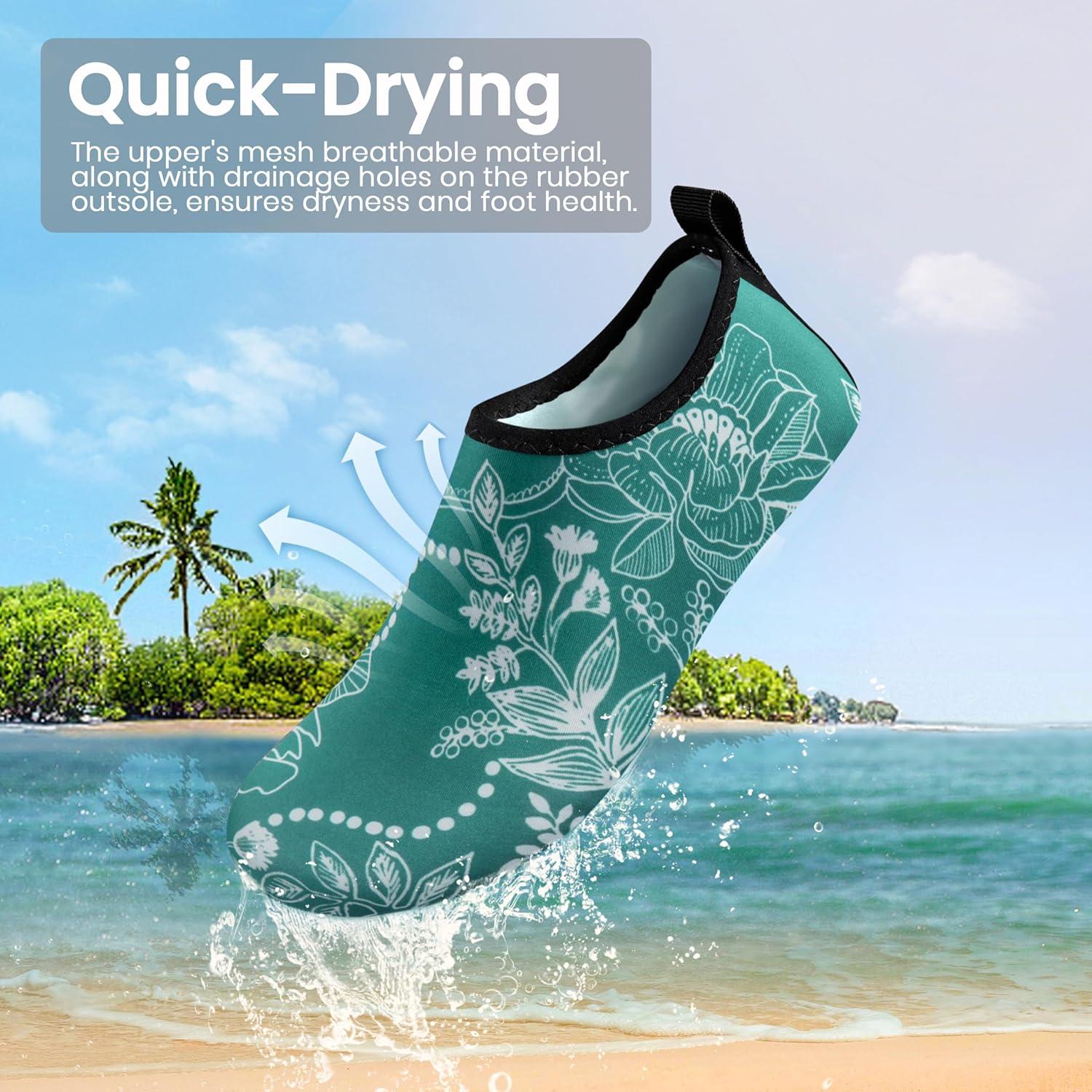 imageSEEKWAY Water Shoes Women Men Adult QuickDry Aqua Socks Barefoot Non Slip for Beach Swim River Pool Lake surf Black SK002U2h1381 Lotus