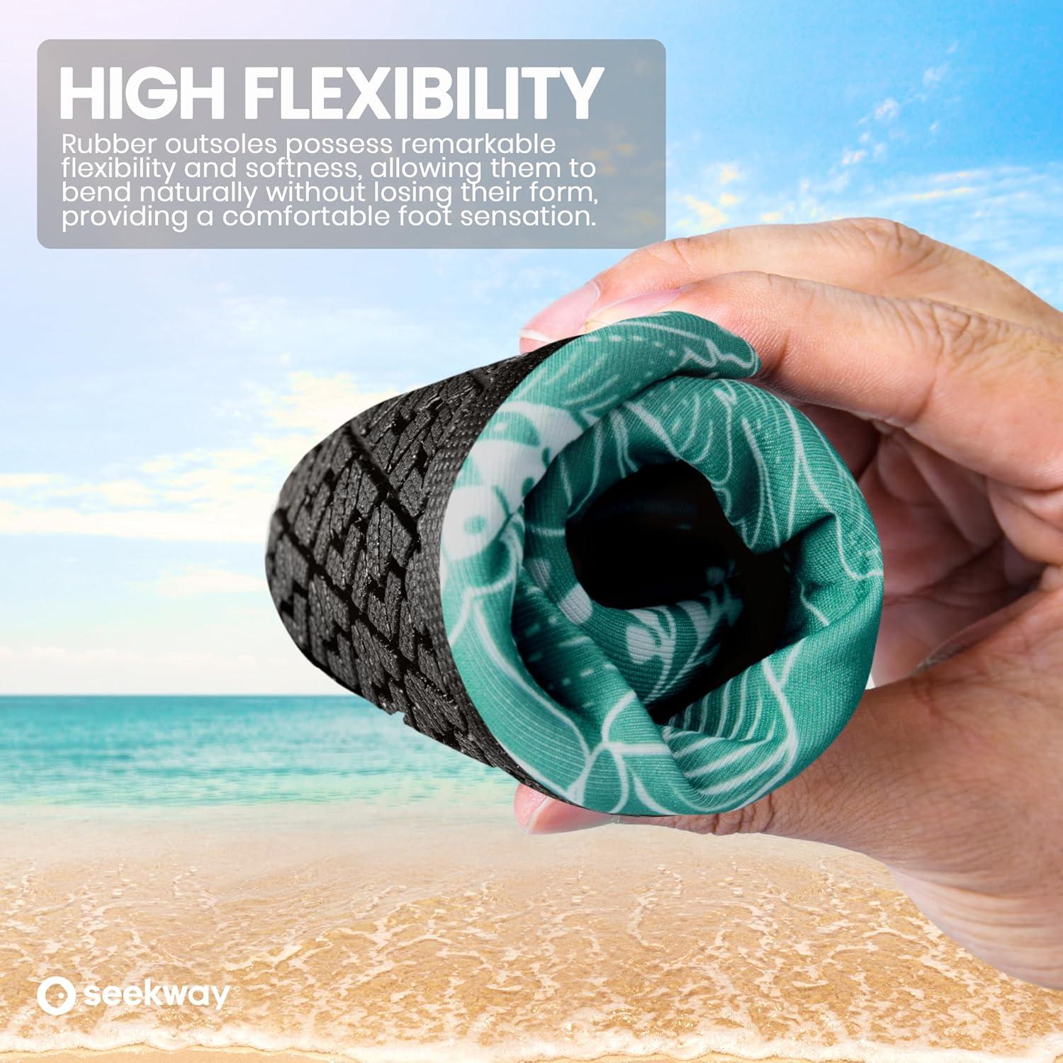 imageSEEKWAY Water Shoes Women Men Adult QuickDry Aqua Socks Barefoot Non Slip for Beach Swim River Pool Lake surf Black SK002U2h1381 Lotus