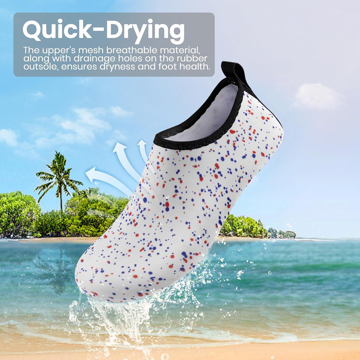 imageSEEKWAY Water Shoes Women Men Adult QuickDry Aqua Socks Barefoot Non Slip for Beach Swim River Pool Lake surf Black SK002U2j1312 Paint Spot