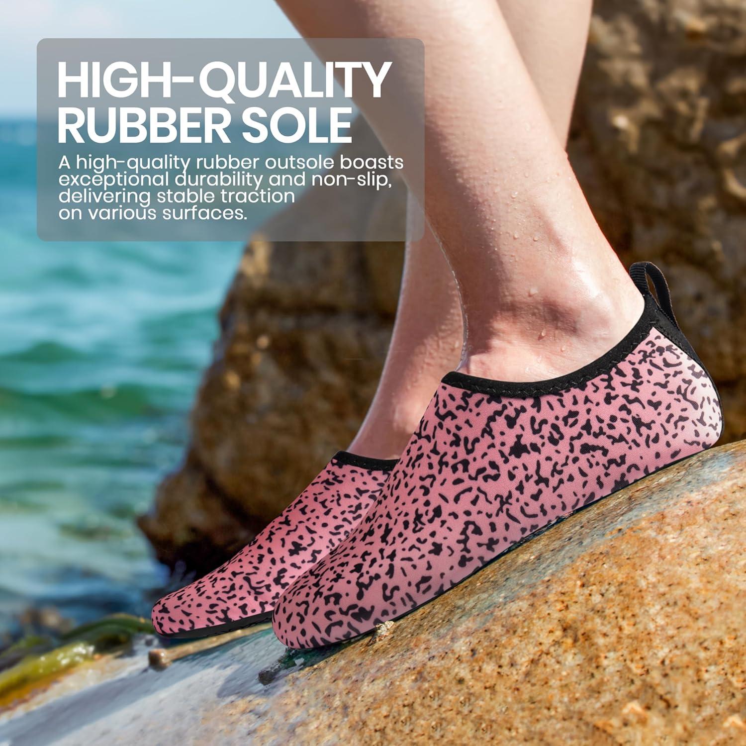 imageSEEKWAY Water Shoes Women Men Adult QuickDry Aqua Socks Barefoot Non Slip for Beach Swim River Pool Lake surf Black SK002U2k1313 Paint Spot