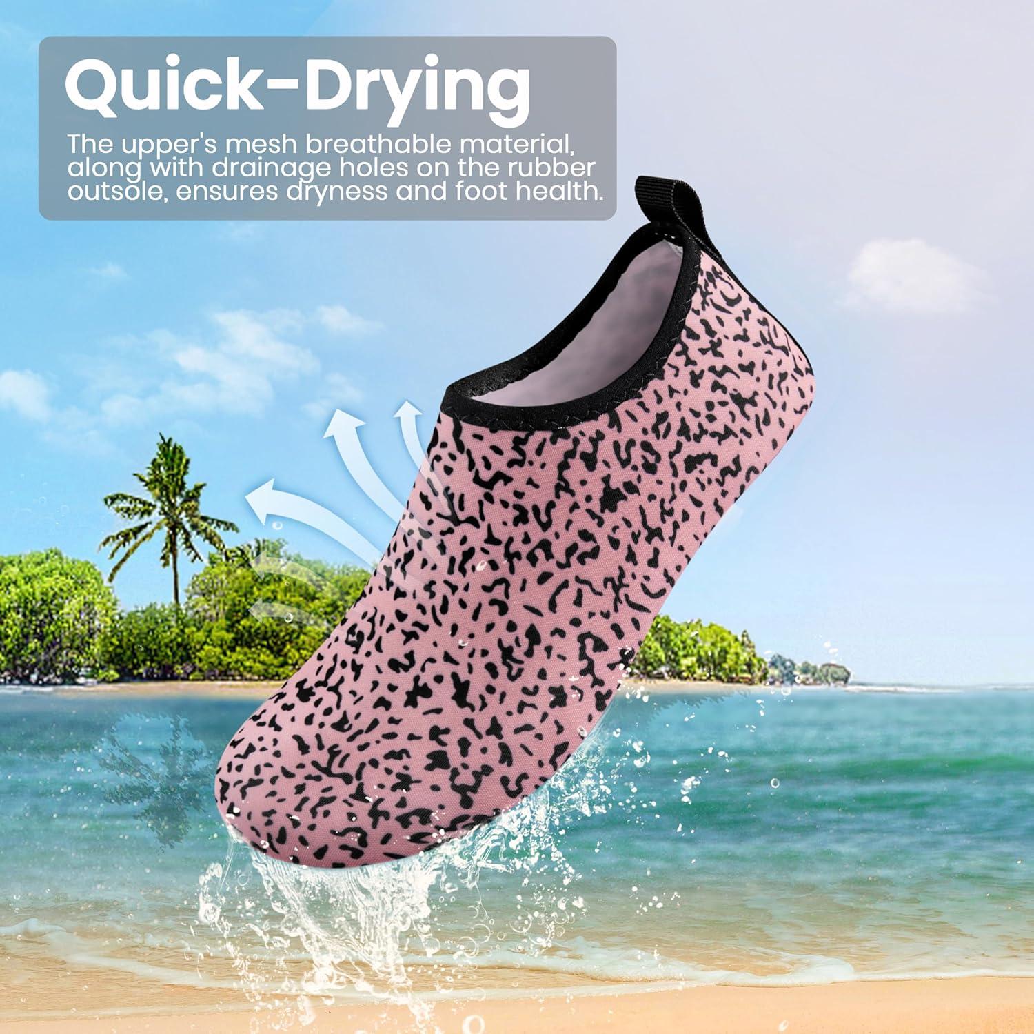 imageSEEKWAY Water Shoes Women Men Adult QuickDry Aqua Socks Barefoot Non Slip for Beach Swim River Pool Lake surf Black SK002U2k1313 Paint Spot