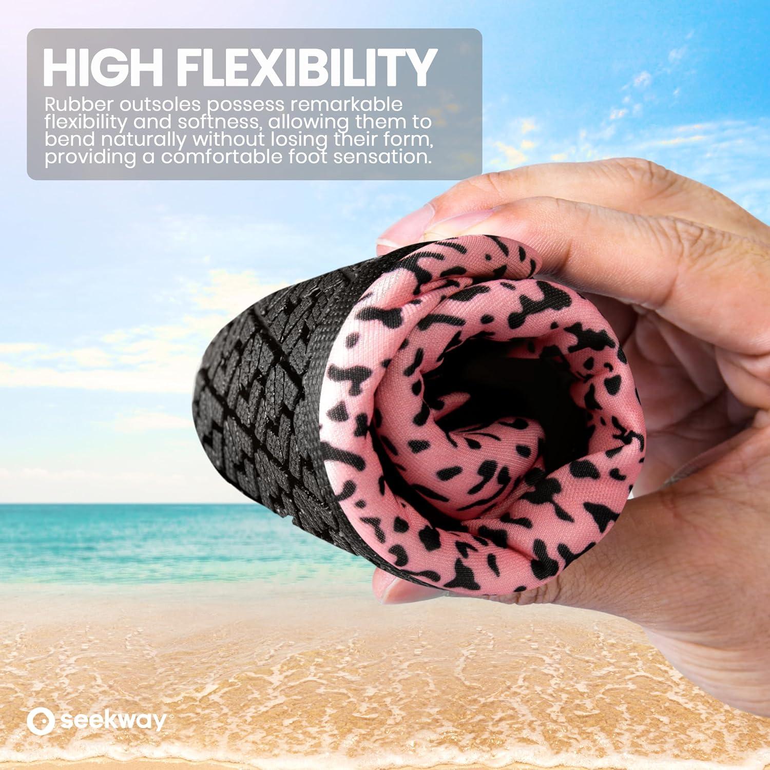 imageSEEKWAY Water Shoes Women Men Adult QuickDry Aqua Socks Barefoot Non Slip for Beach Swim River Pool Lake surf Black SK002U2k1313 Paint Spot