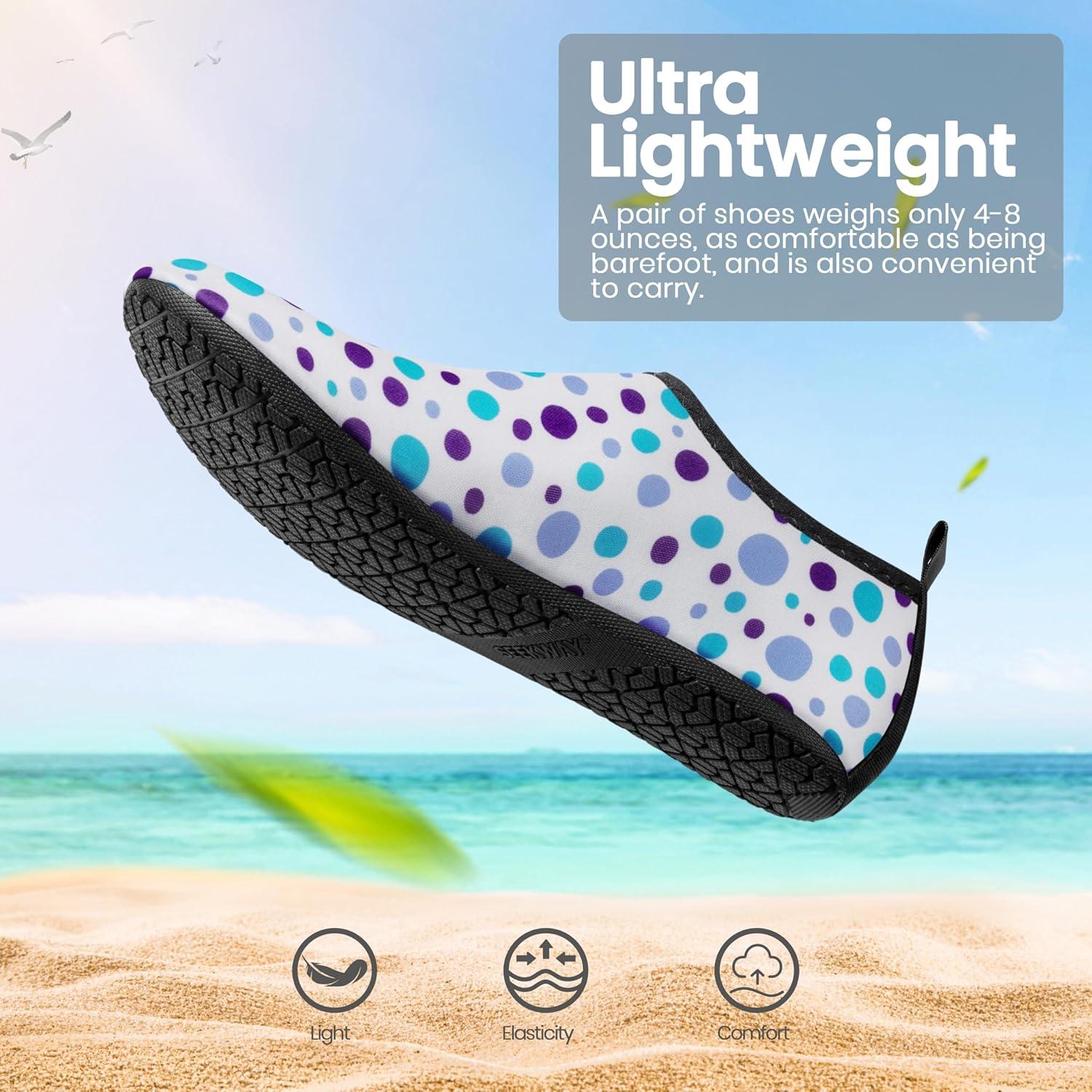 imageSEEKWAY Water Shoes Women Men Adult QuickDry Aqua Socks Barefoot Non Slip for Beach Swim River Pool Lake surf Black SK002U2l1062 Wave Point