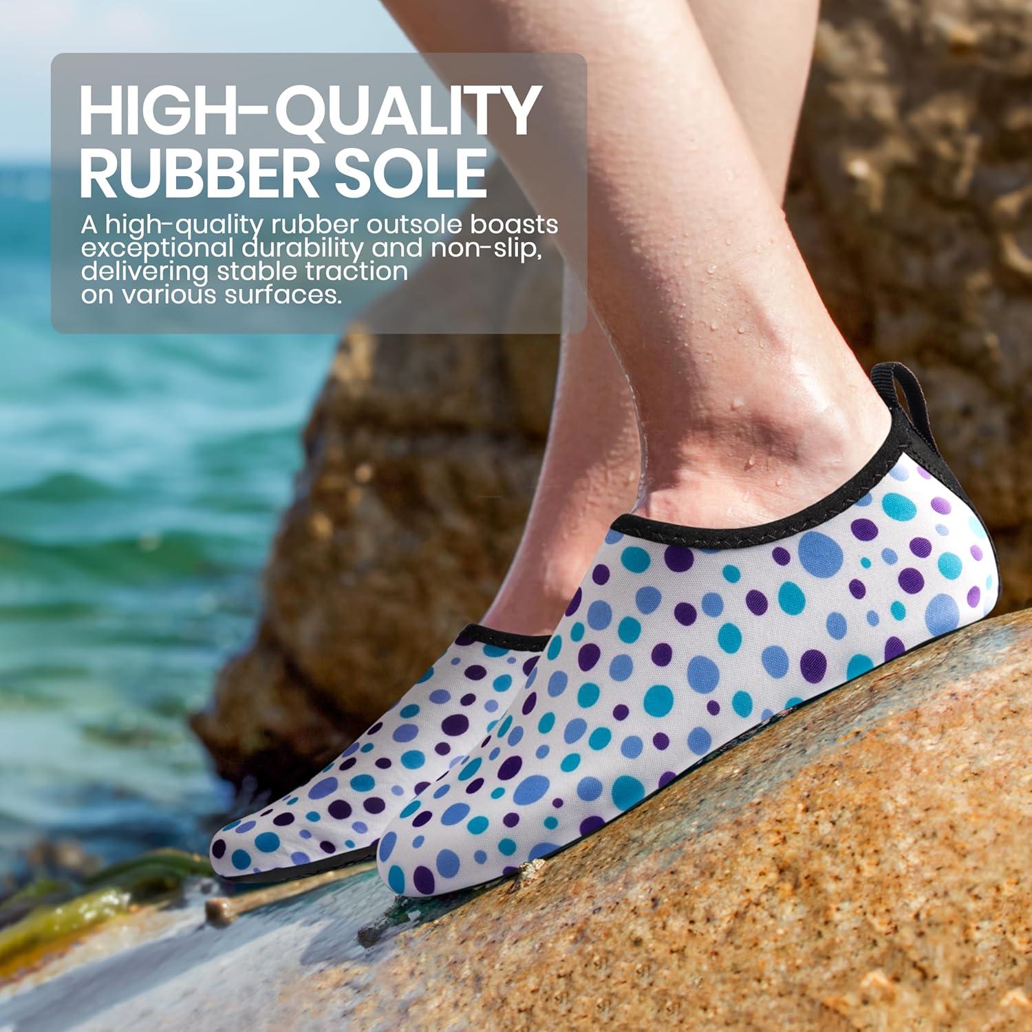 imageSEEKWAY Water Shoes Women Men Adult QuickDry Aqua Socks Barefoot Non Slip for Beach Swim River Pool Lake surf Black SK002U2l1062 Wave Point