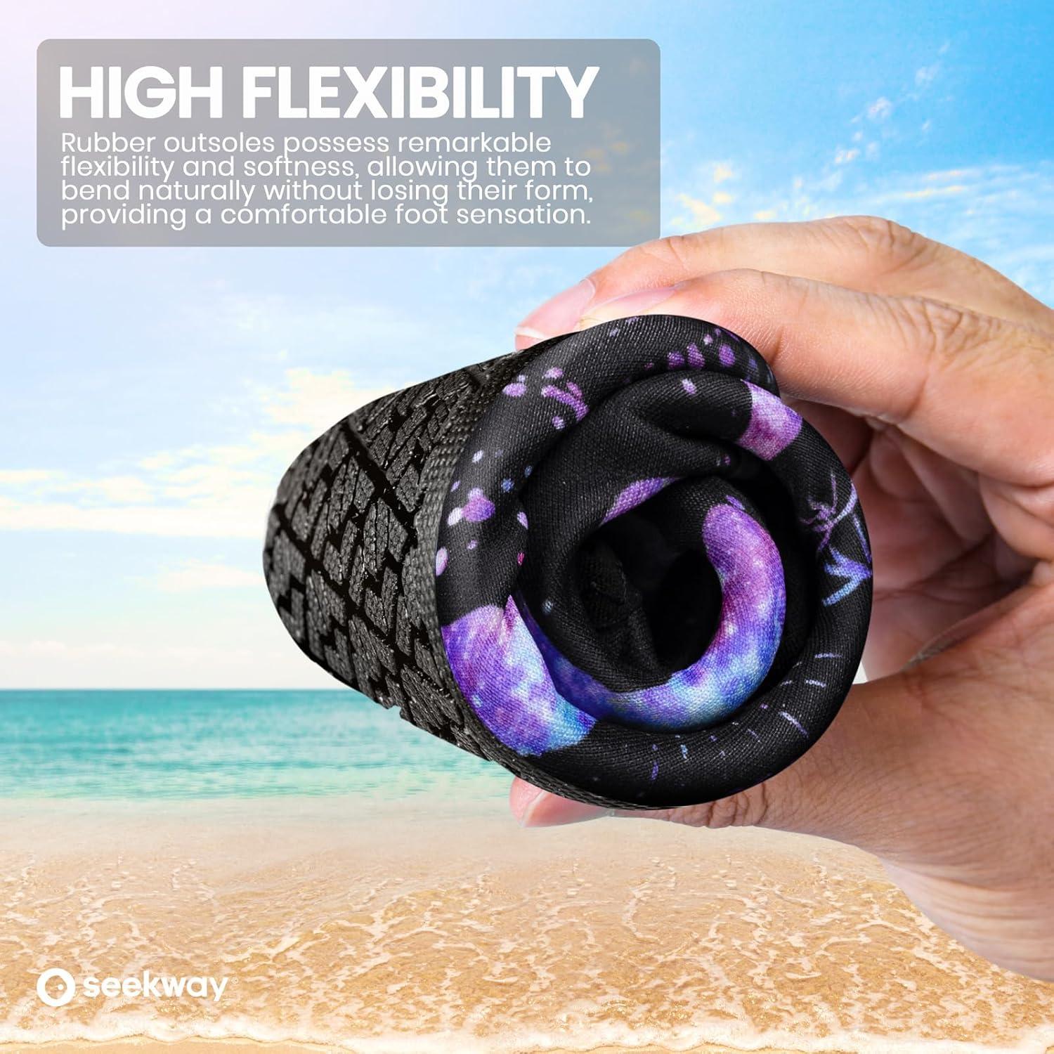 imageSEEKWAY Water Shoes Women Men Adult QuickDry Aqua Socks Barefoot Non Slip for Beach Swim River Pool Lake surf Black SK002U2n1511 Mermaid