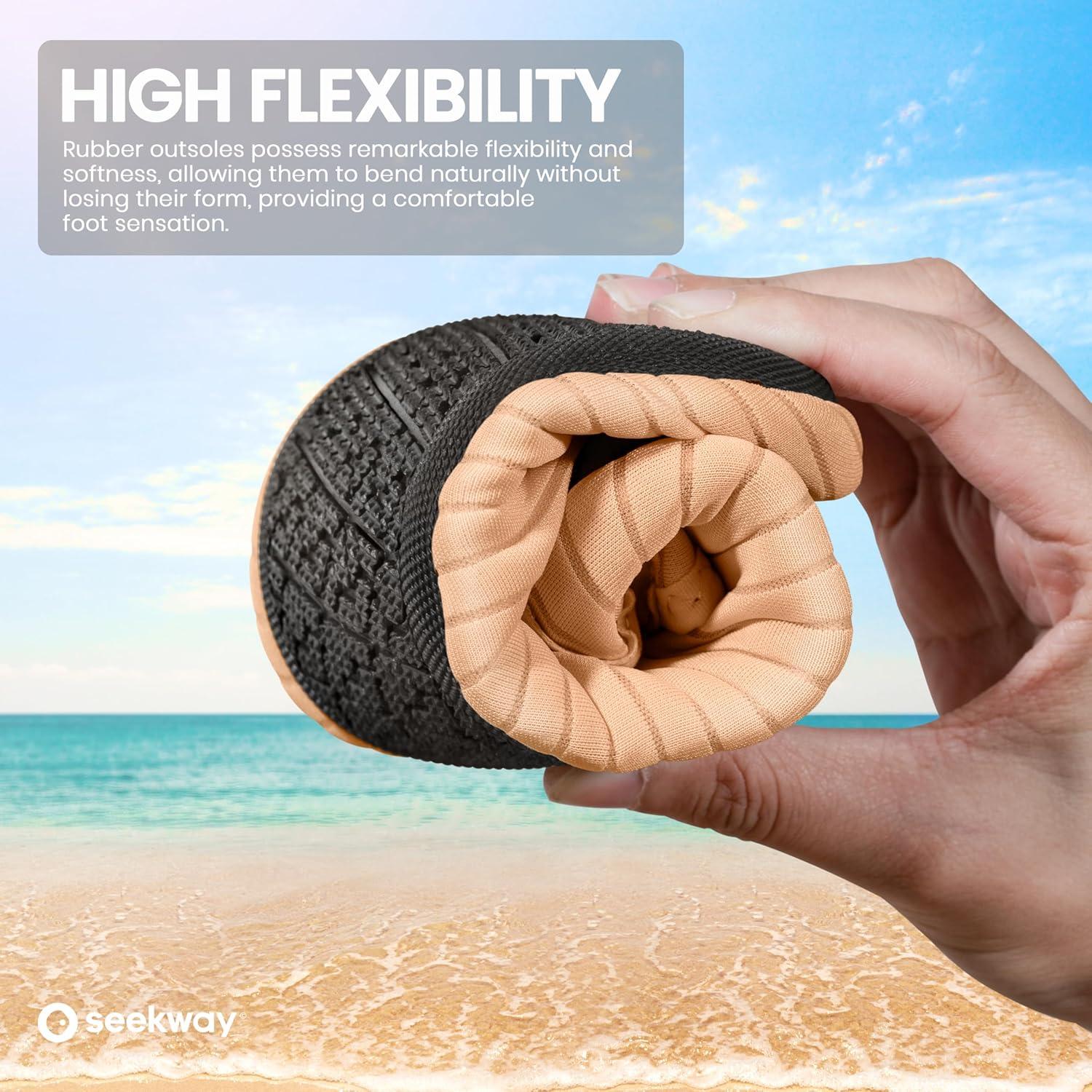 imageSEEKWAY Water Shoes Women Men Adult QuickDry Aqua Socks Barefoot Non Slip for Beach Swim River Pool Lake surf Black SK002U2o706 Nude Pink