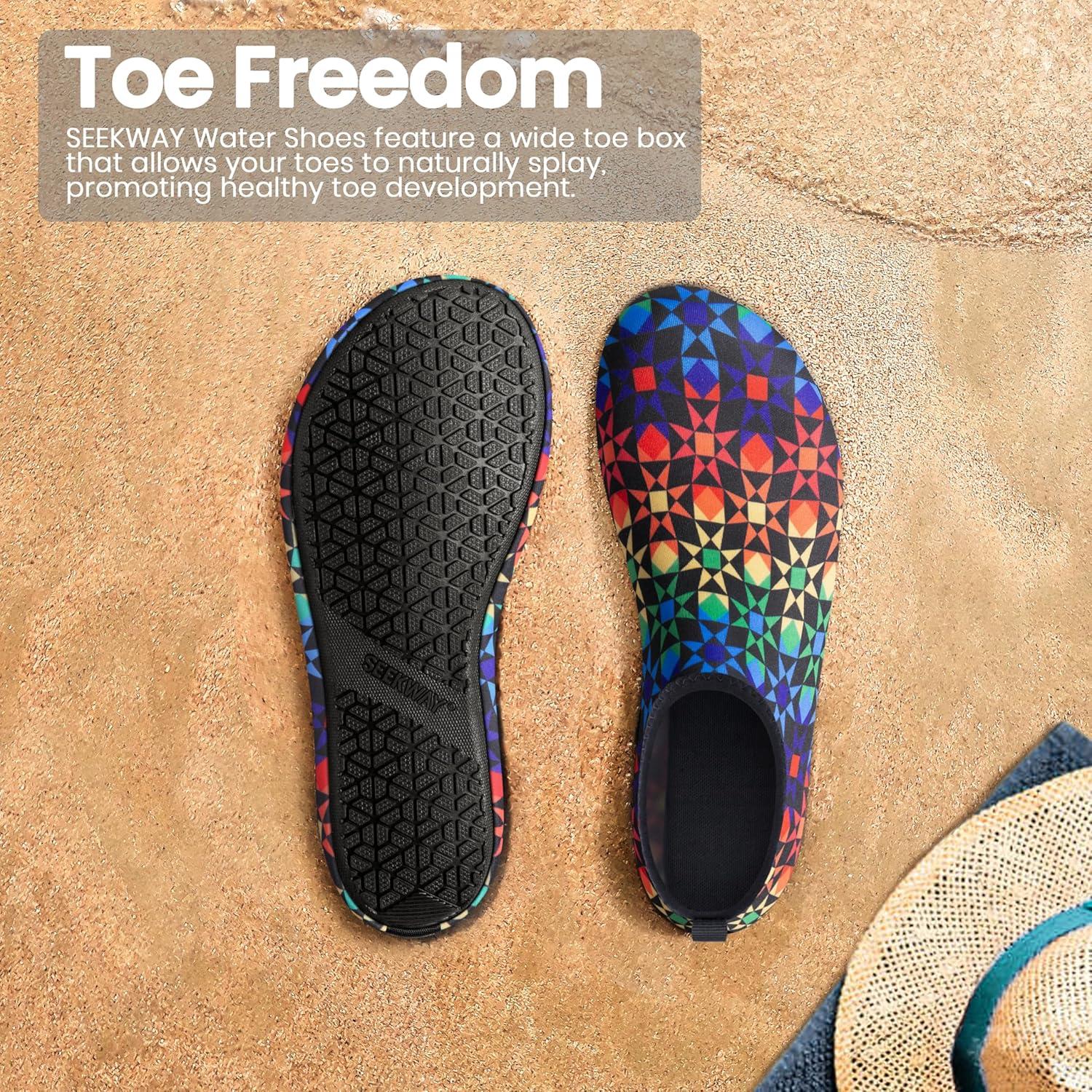 imageSEEKWAY Water Shoes Women Men Adult QuickDry Aqua Socks Barefoot Non Slip for Beach Swim River Pool Lake surf Black SK002U2v1115 Storm at Sea