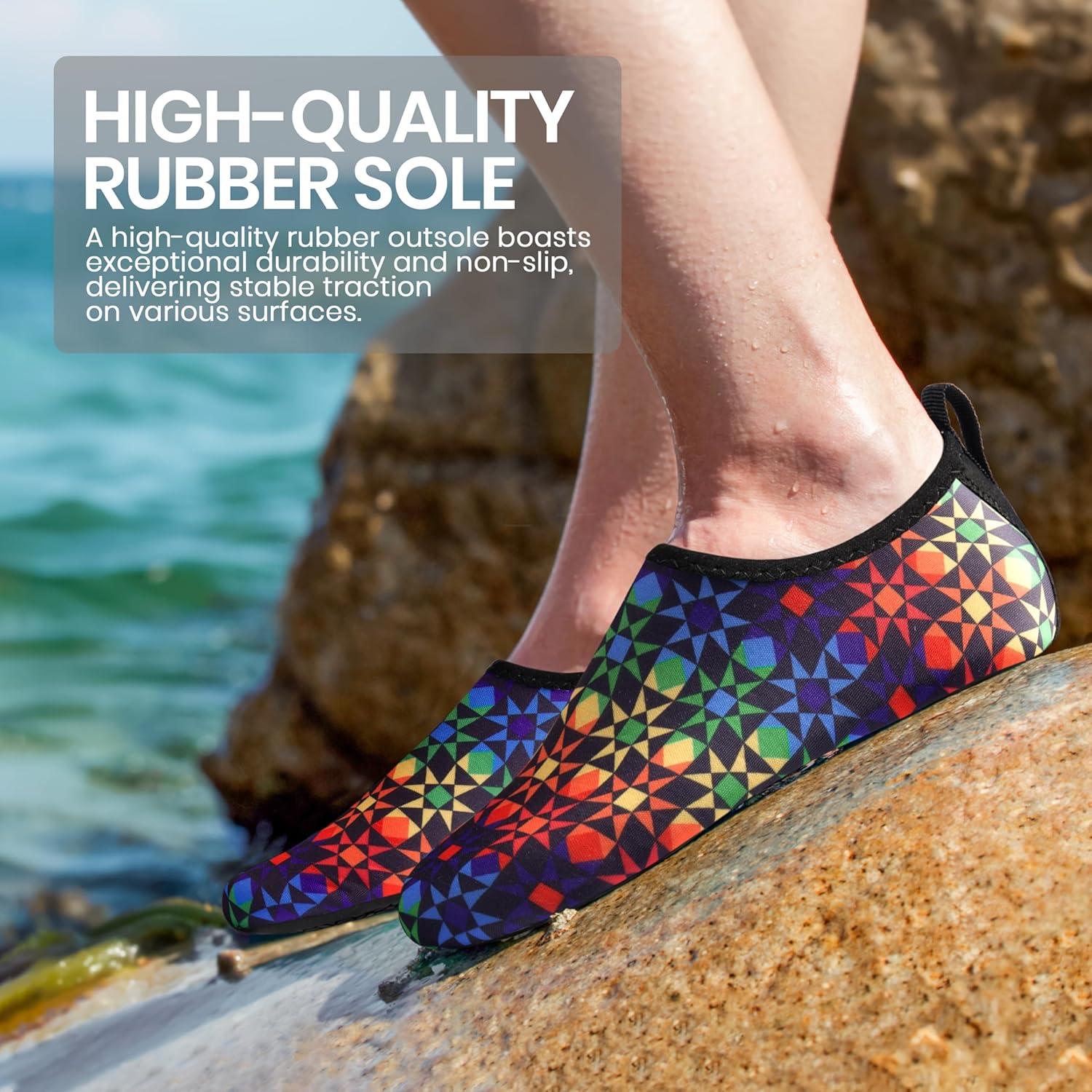imageSEEKWAY Water Shoes Women Men Adult QuickDry Aqua Socks Barefoot Non Slip for Beach Swim River Pool Lake surf Black SK002U2v1115 Storm at Sea