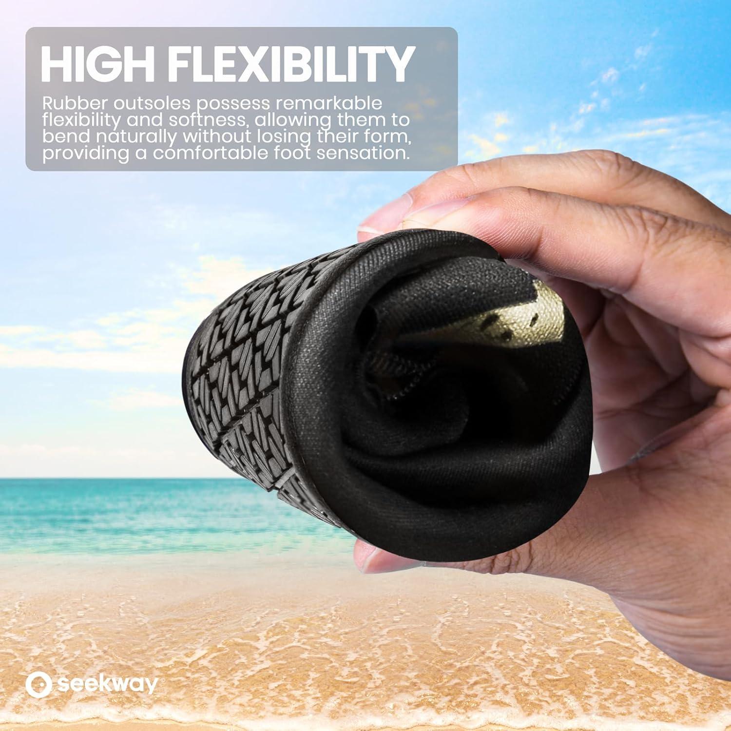 imageSEEKWAY Water Shoes Women Men Adult QuickDry Aqua Socks Barefoot Non Slip for Beach Swim River Pool Lake surf Black SK002U6b901 Golden