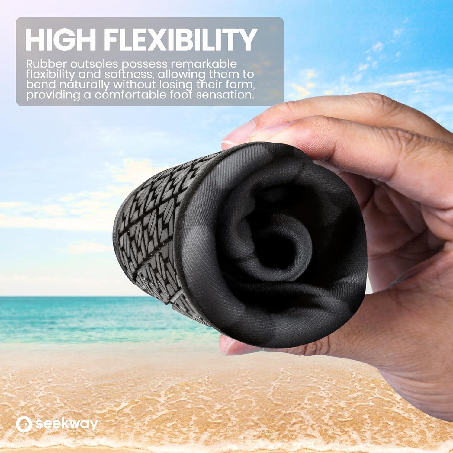 imageSEEKWAY Water Shoes Women Men Adult QuickDry Aqua Socks Barefoot Non Slip for Beach Swim River Pool Lake surf Black SK002U7da962 Bird