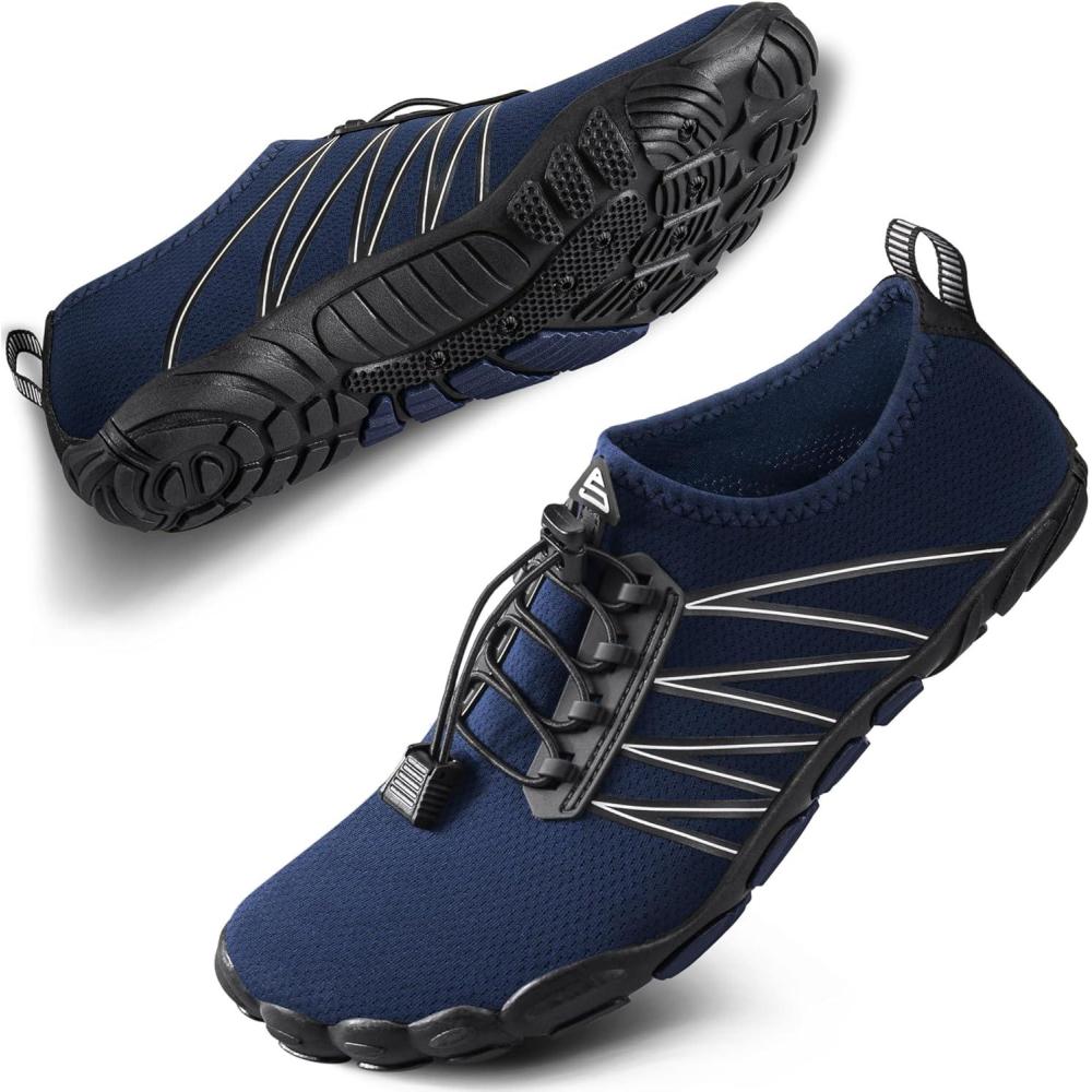 imageSEEKWAY Water Shoes Men Women Adult QuickDry Aqua Sock Barefoot for Beach Swim River Pool Lake Hiking Kayaking Surfing1l424 Dark Blue