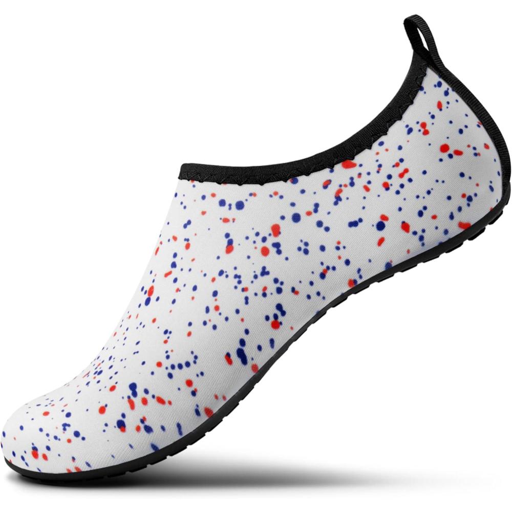 imageSEEKWAY Water Shoes Women Men Adult QuickDry Aqua Socks Barefoot Non Slip for Beach Swim River Pool Lake surf Black SK002U2j1312 Paint Spot