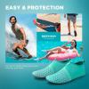 imageSEEKWAY Water Shoes QuickDry Aqua Socks Barefoot Slipon for Beach Pool Swim River Yoga Lake Surf Women Men Black SK0011dsplice Green