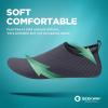 imageSEEKWAY Water Shoes QuickDry Aqua Socks Barefoot Slipon for Beach Pool Swim River Yoga Lake Surf Women Men Black SK0012bwave Grey