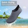 imageSEEKWAY Water Shoes Women Men Adult QuickDry Aqua Socks Barefoot Non Slip for Beach Swim River Pool Lake surf Black SK002U1bstripe Grey2