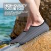 imageSEEKWAY Water Shoes Women Men Adult QuickDry Aqua Socks Barefoot Non Slip for Beach Swim River Pool Lake surf Black SK002U1bstripe Grey2
