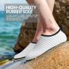 imageSEEKWAY Water Shoes Women Men Adult QuickDry Aqua Socks Barefoot Non Slip for Beach Swim River Pool Lake surf Black SK002U1dstripe White2