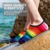 imageSEEKWAY Water Shoes Women Men Adult QuickDry Aqua Socks Barefoot Non Slip for Beach Swim River Pool Lake surf Black SK002U2r1164 Rainbow Striped
