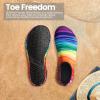 imageSEEKWAY Water Shoes Women Men Adult QuickDry Aqua Socks Barefoot Non Slip for Beach Swim River Pool Lake surf Black SK002U2r1164 Rainbow Striped