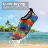 imageSEEKWAY Water Shoes Women Men Adult QuickDry Aqua Socks Barefoot Non Slip for Beach Swim River Pool Lake surf Black SK002U2s1001 Rainbow Tiedye