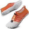 imageSEEKWAY Water Shoes Men Women Adult QuickDry Aqua Sock Barefoot for Beach Swim River Pool Lake Hiking Kayaking Surfing1i418 Gradient Orange White