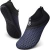 imageSEEKWAY Water Shoes QuickDry Aqua Socks Barefoot Slipon for Beach Pool Swim River Yoga Lake Surf Women Men Black SK0011fsplice Blackblue