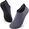 imageSEEKWAY Water Shoes QuickDry Aqua Socks Barefoot Slipon for Beach Pool Swim River Yoga Lake Surf Women Men Black SK0012bwave Grey