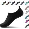 imageSEEKWAY Water Shoes Women Men Adult QuickDry Aqua Socks Barefoot Non Slip for Beach Swim River Pool Lake surf Black SK002U1astripe Black2