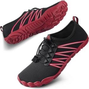 imageSEEKWAY Water Shoes Men Women Adult QuickDry Aqua Sock Barefoot for Beach Swim River Pool Lake Hiking Kayaking Surfing1m425 Rose Black
