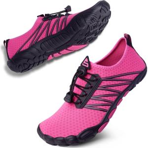 imageSEEKWAY Water Shoes Men Women Adult QuickDry Aqua Sock Barefoot for Beach Swim River Pool Lake Hiking Kayaking Surfing3f410 Rose Red