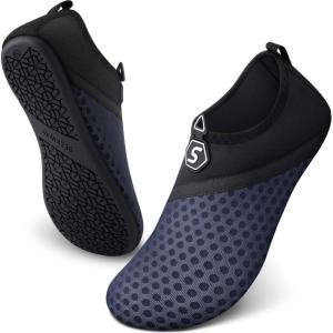 imageSEEKWAY Water Shoes QuickDry Aqua Socks Barefoot Slipon for Beach Pool Swim River Yoga Lake Surf Women Men Black SK0011fsplice Blackblue