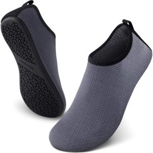 imageSEEKWAY Water Shoes QuickDry Aqua Socks Barefoot Slipon for Beach Pool Swim River Yoga Lake Surf Women Men Black SK0012bwave Grey