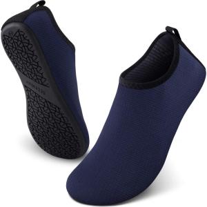 imageSEEKWAY Water Shoes QuickDry Aqua Socks Barefoot Slipon for Beach Pool Swim River Yoga Lake Surf Women Men Black SK0012dwave Blue