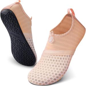 imageSEEKWAY Water Shoes QuickDry Aqua Socks Barefoot Slipon for Beach Pool Swim River Yoga Lake Surf Women Men Black SK0012gnude Pink