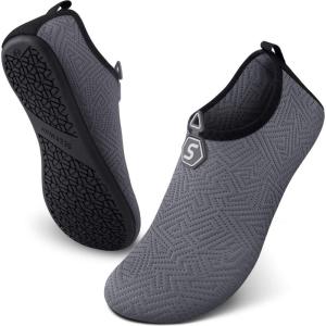 imageSEEKWAY Water Shoes QuickDry Aqua Socks Barefoot Slipon for Beach Pool Swim River Yoga Lake Surf Women Men Black SK0013b742 Gray