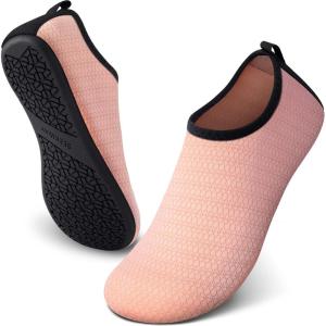 imageSEEKWAY Water Shoes QuickDry Aqua Socks Barefoot Slipon for Beach Pool Swim River Yoga Lake Surf Women Men Black SK0015bcetus Flesh Color