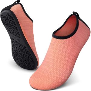 imageSEEKWAY Water Shoes QuickDry Aqua Socks Barefoot Slipon for Beach Pool Swim River Yoga Lake Surf Women Men Black SK0015ccetus Pink