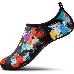 imageSEEKWAY Water Shoes Women Men Adult QuickDry Aqua Socks Barefoot Non Slip for Beach Swim River Pool Lake surf Black SK002U2a1281 Painted Tiedye