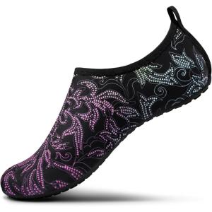imageSEEKWAY Water Shoes Women Men Adult QuickDry Aqua Socks Barefoot Non Slip for Beach Swim River Pool Lake surf Black SK002U2c1423 Paisley